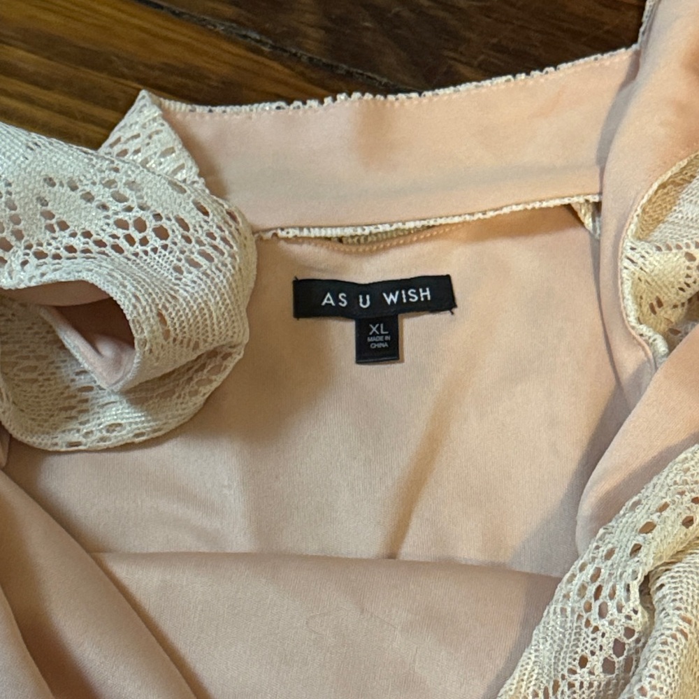 As U Wish Cream and Pink Lace dress - Picture 2 of 4